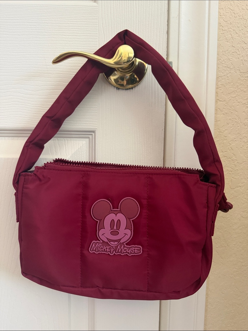 NWOT Disney Mickey Mouse Wine Red Shoulder Bag